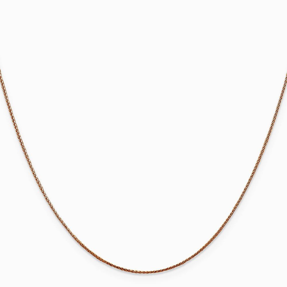 14K Rose Gold .85mm Diamond-Cut Spiga Chain Necklace 16"-24" - Product Photo