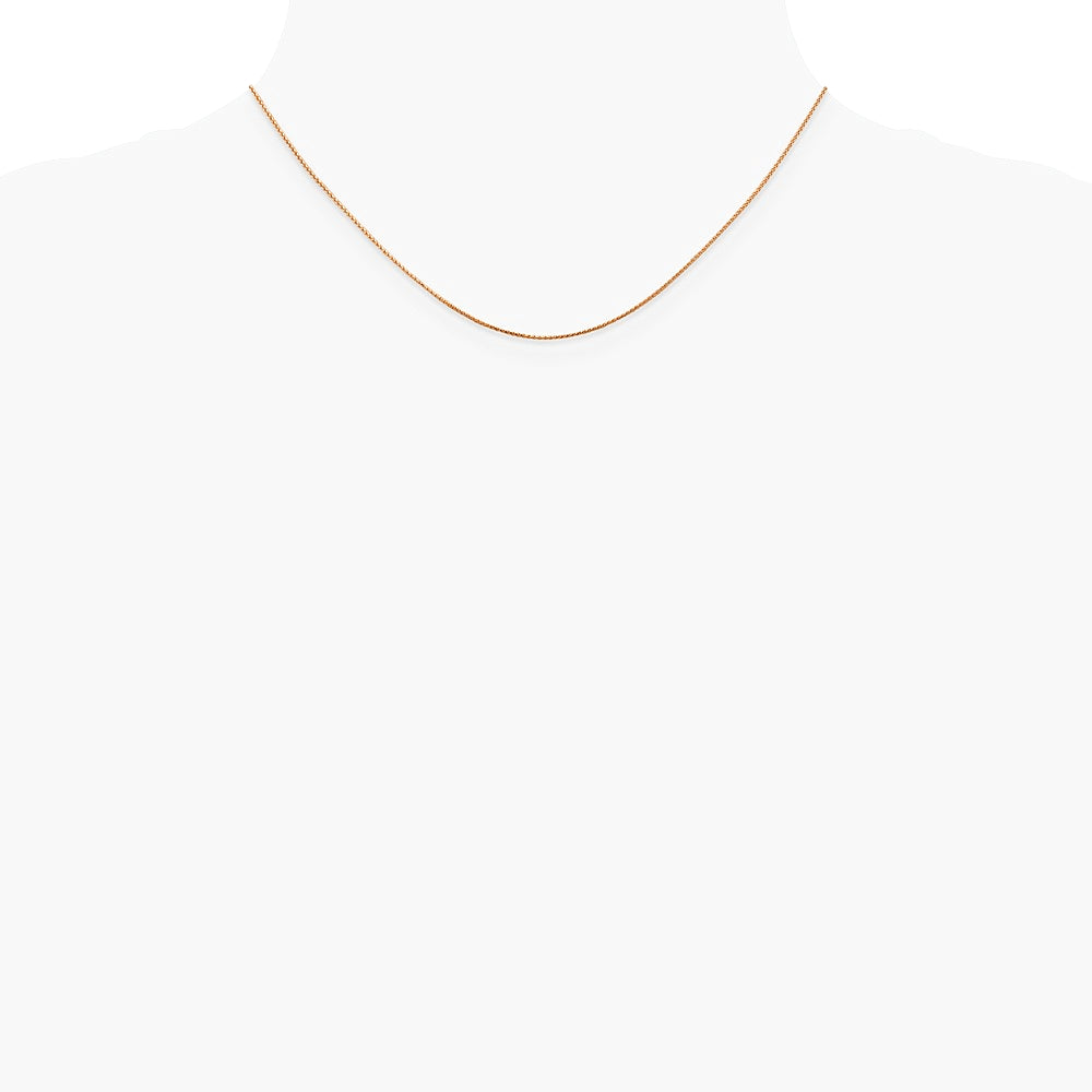 14K Rose Gold .85mm Diamond-Cut Spiga Chain Necklace 16"-24" - Product Photo