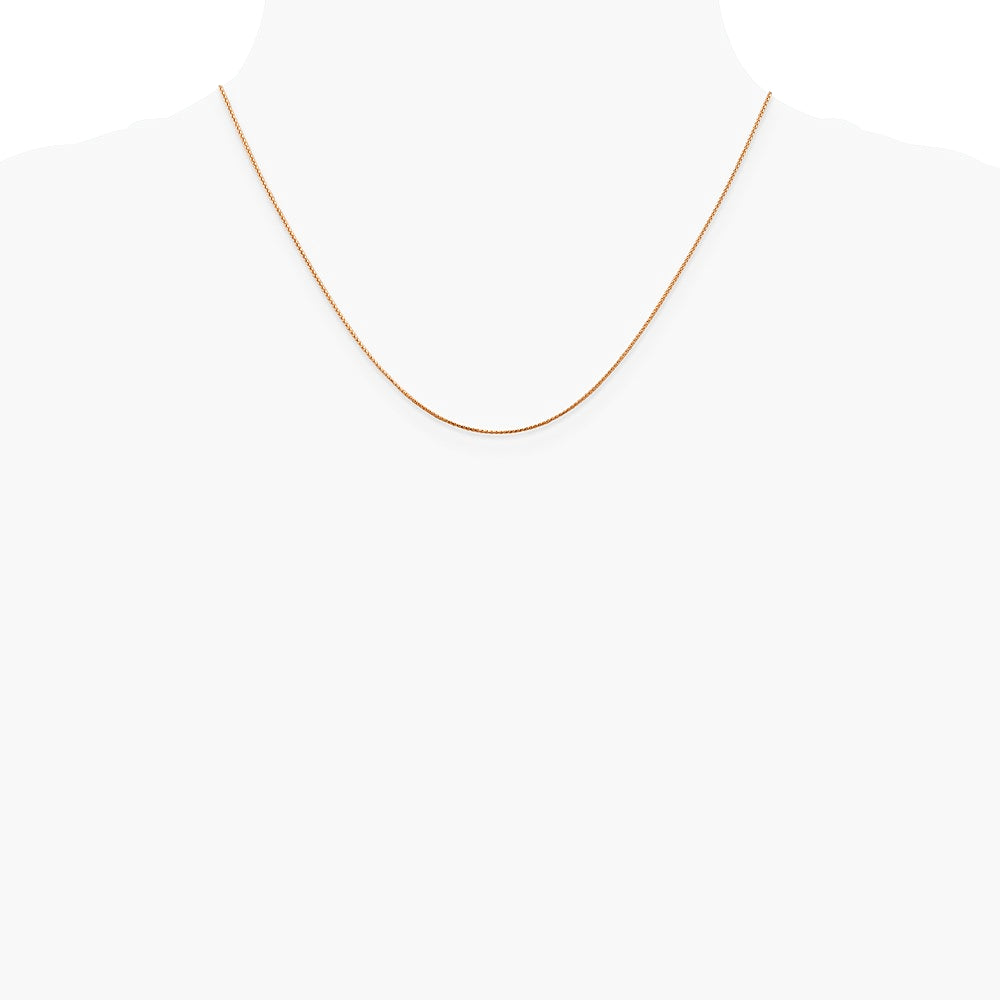14K Rose Gold .85mm Diamond-Cut Spiga Chain Necklace 16"-24" - Product Photo