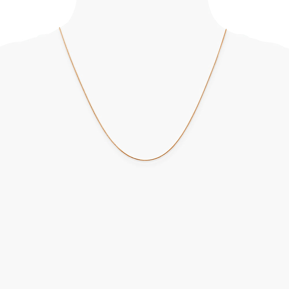 14K Rose Gold .85mm Diamond-Cut Spiga Chain Necklace 16"-24" - Product Photo