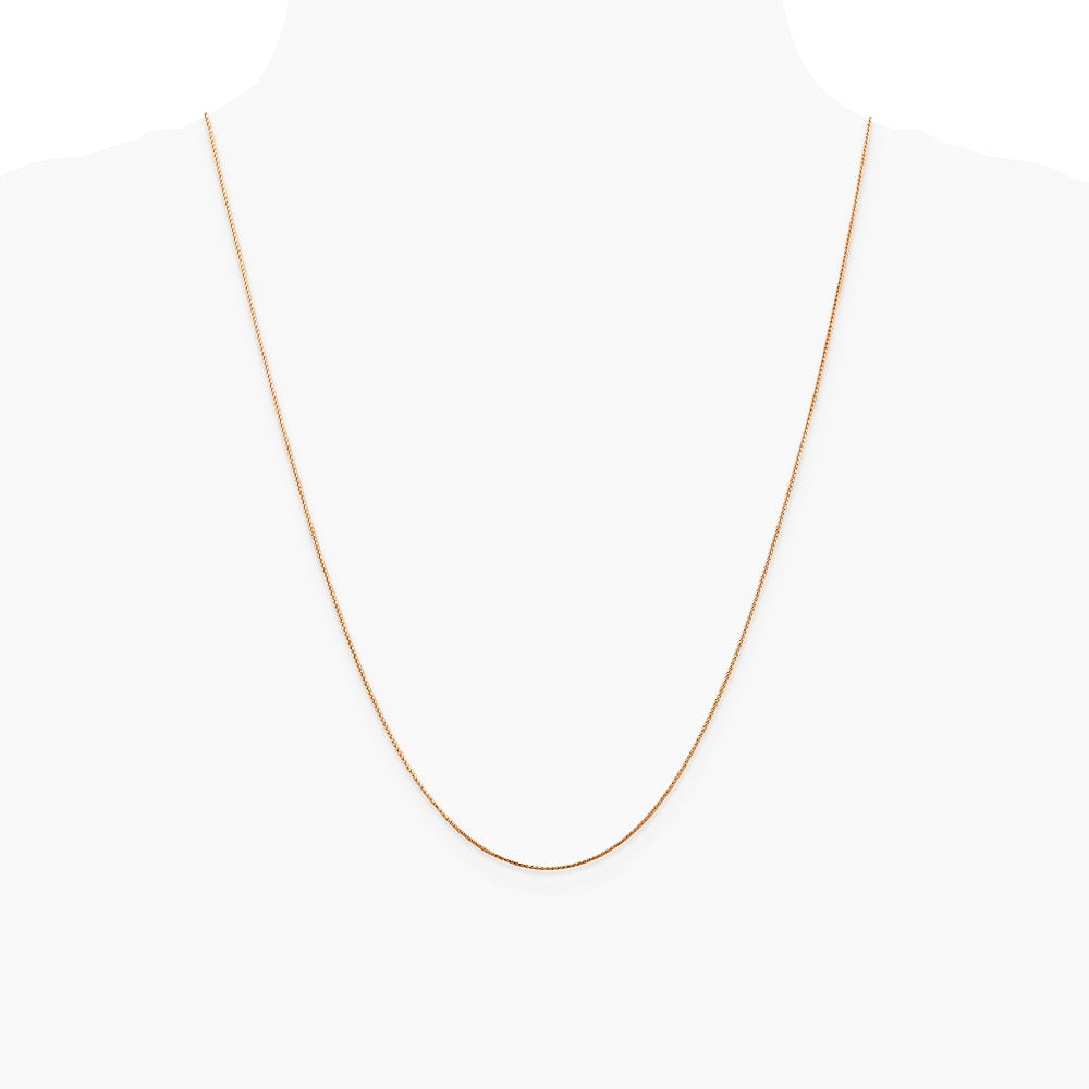 14K Rose Gold .85mm Diamond-Cut Spiga Chain Necklace 16"-24" - Product Photo