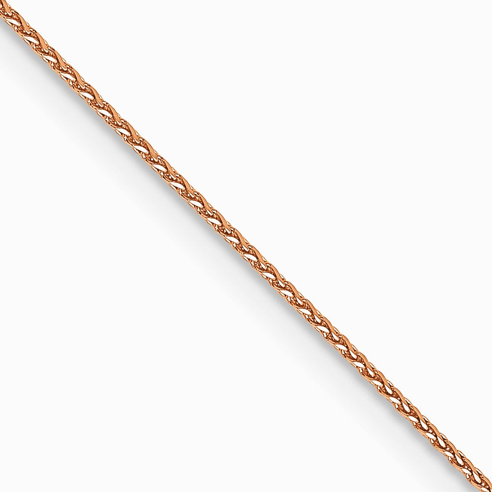 14K Rose Gold .85mm Diamond-Cut Spiga Chain Necklace 16"-24" - Product Photo