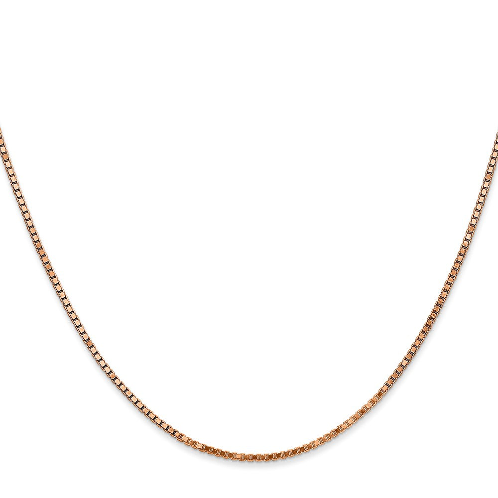 14k Rose Gold 1.3mm Box Chain - Product Photo