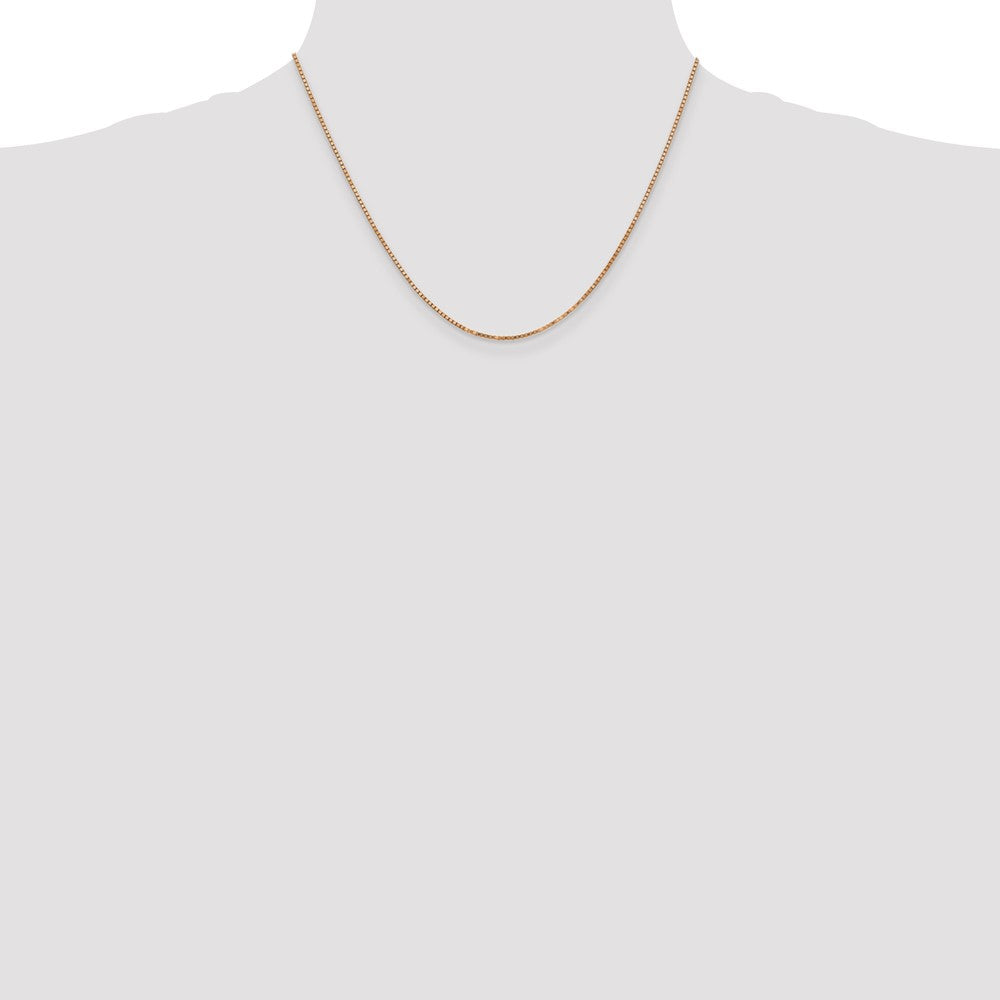 14k Rose Gold 1.3mm Box Chain - Product Photo