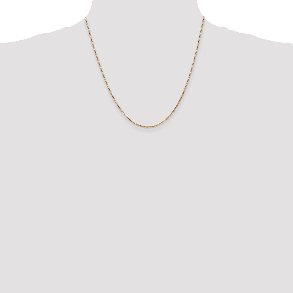 14k Rose Gold 1.3mm Box Chain - Product Photo