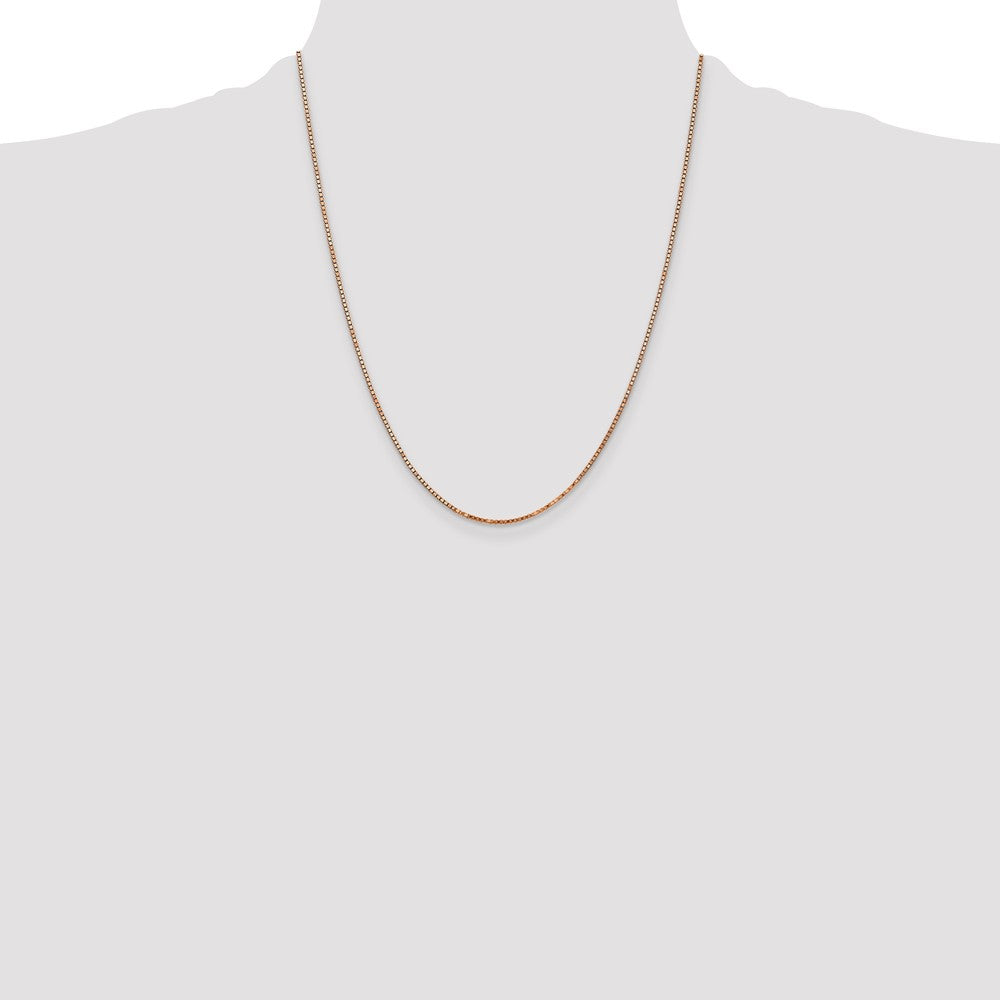 14k Rose Gold 1.3mm Box Chain - Product Photo