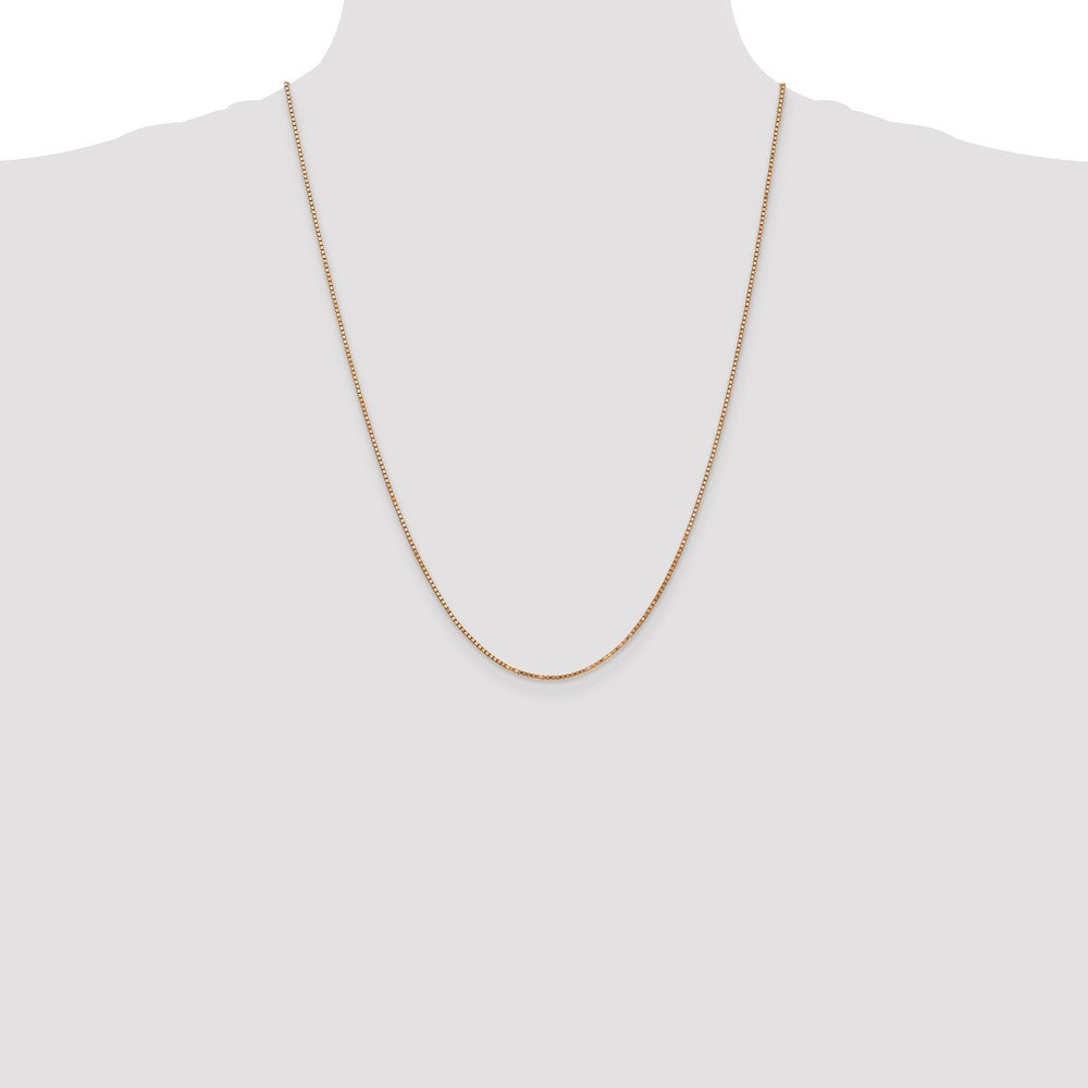 14k Rose Gold 1.3mm Box Chain - Product Photo