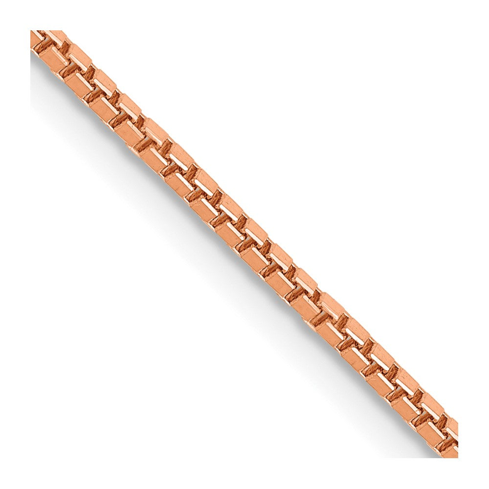 14K Rose Gold 1.3mm Box Chain Necklace 16"-24"