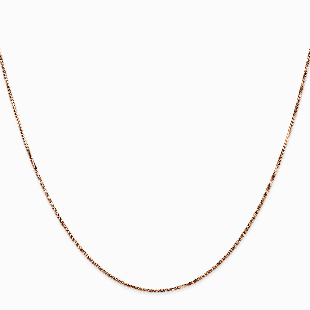 14K Rose Gold 1.05mm Diamond-Cut Spiga Chain Necklace 16"-30" - Product Photo