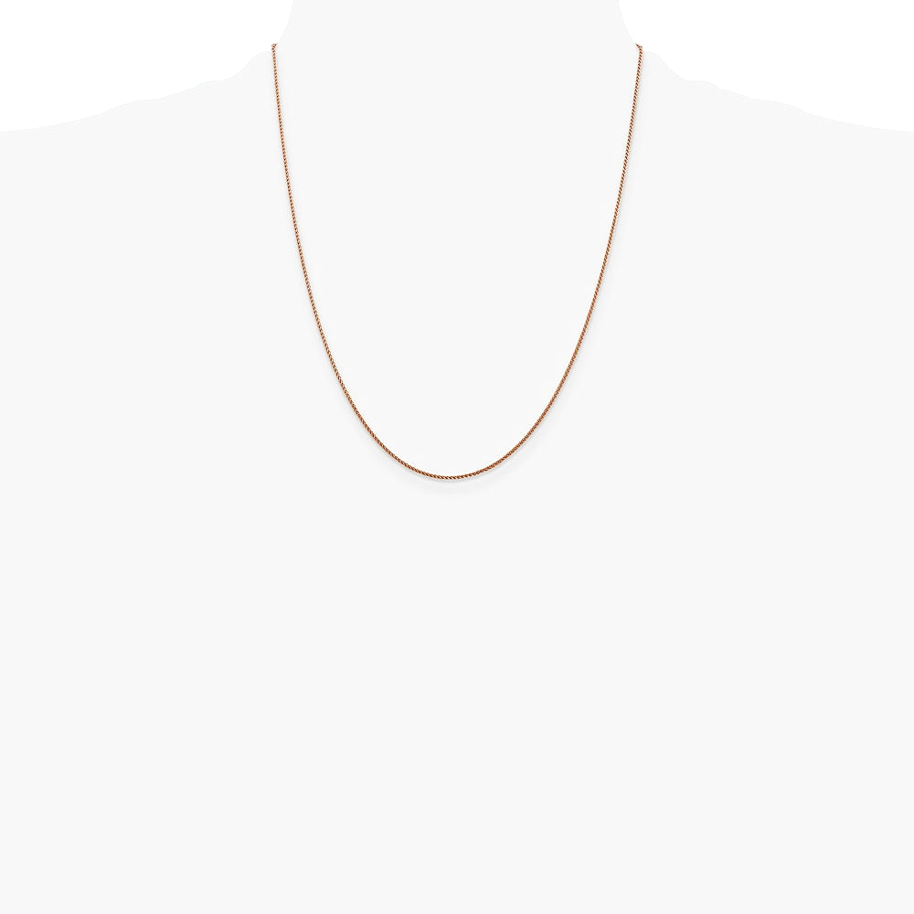 14K Rose Gold 1.05mm Diamond-Cut Spiga Chain Necklace 16"-30" - Product Photo
