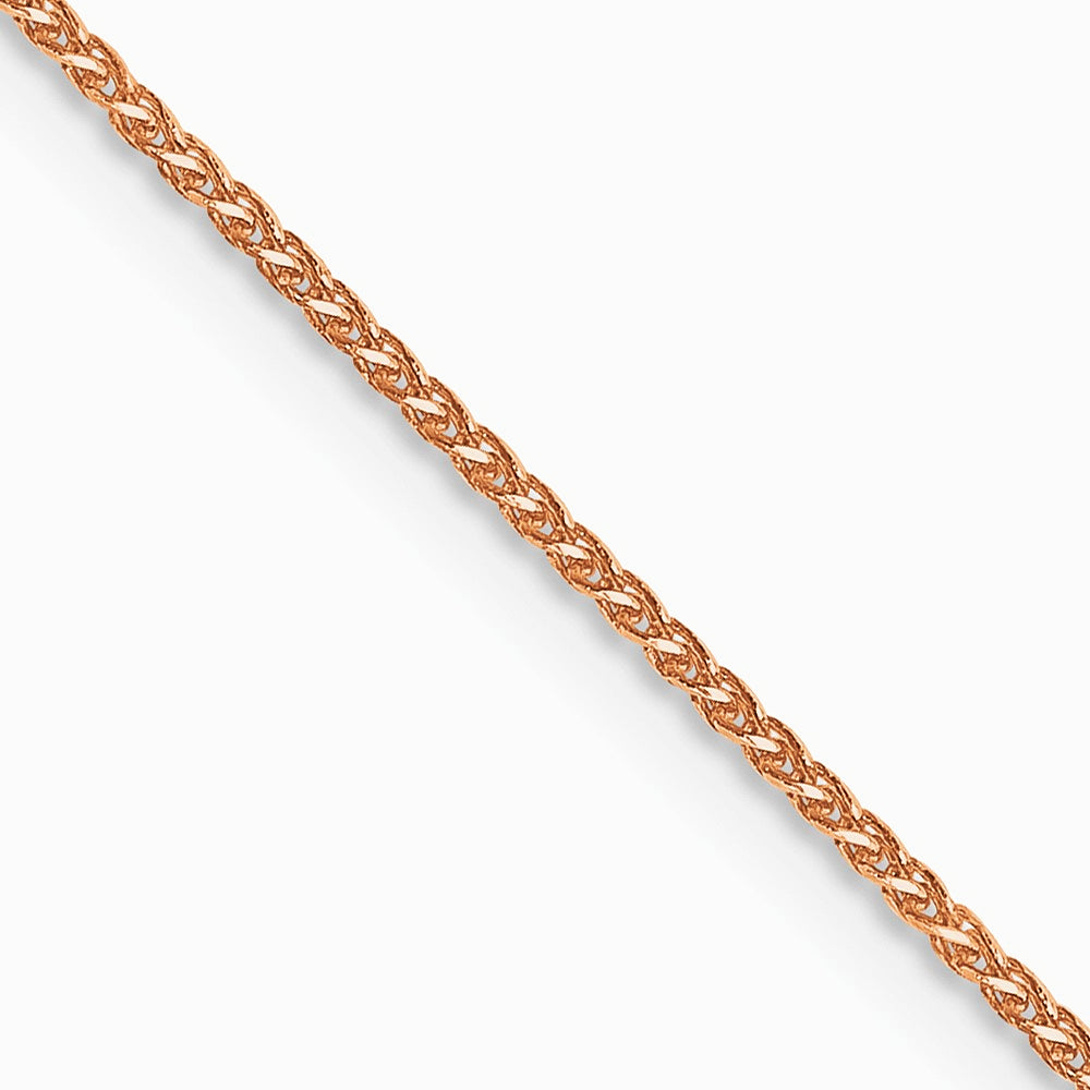 14K Rose Gold 1.05mm Diamond-Cut Spiga Chain Necklace 16"-30" - Product Photo