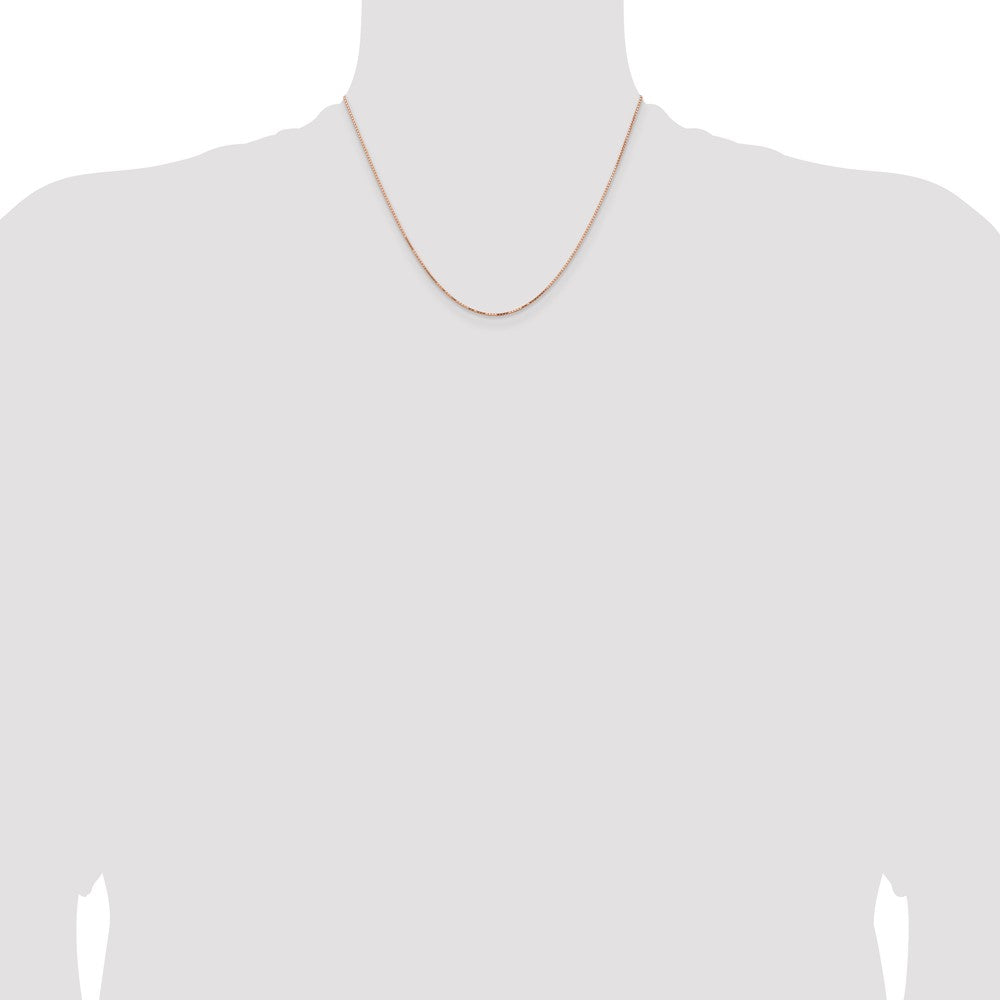 14k Rose Gold .95mm Box Chain - Product Photo