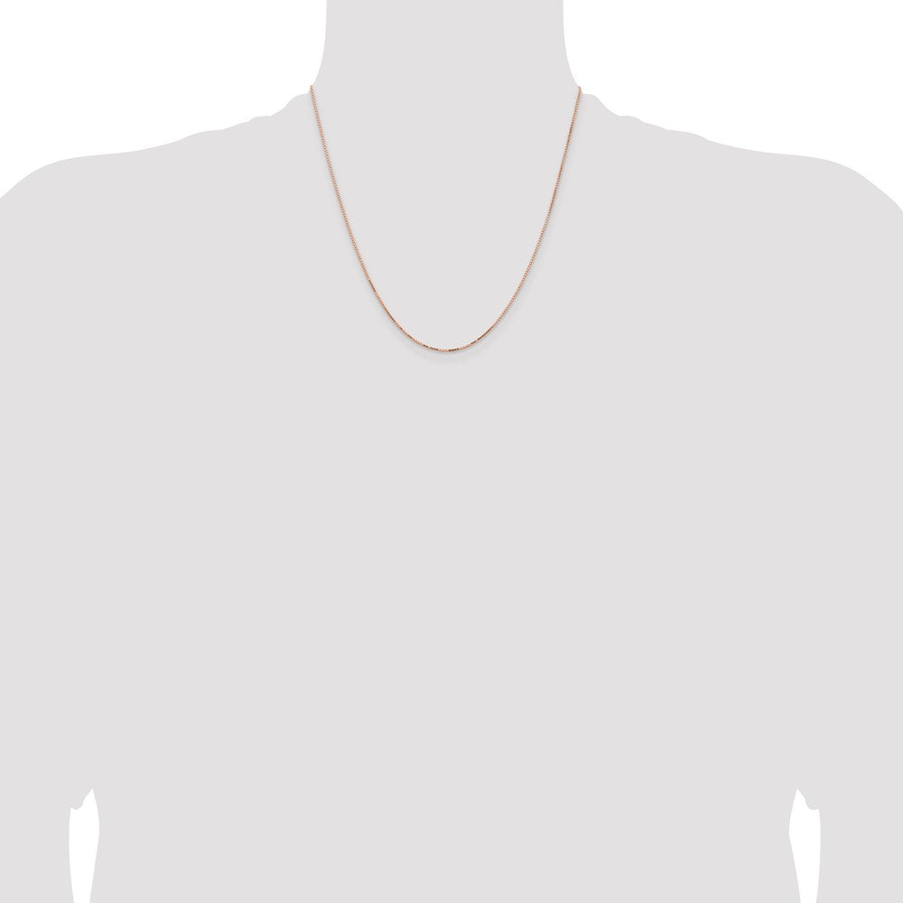 14k Rose Gold .95mm Box Chain - Product Photo