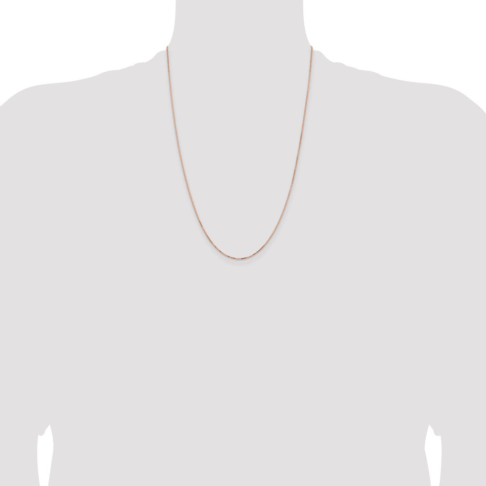 14k Rose Gold .95mm Box Chain - Product Photo