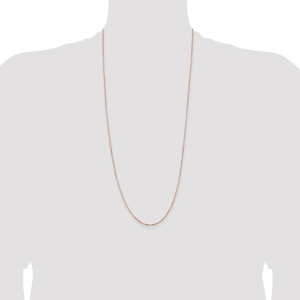 14k Rose Gold .95mm Box Chain - Product Photo