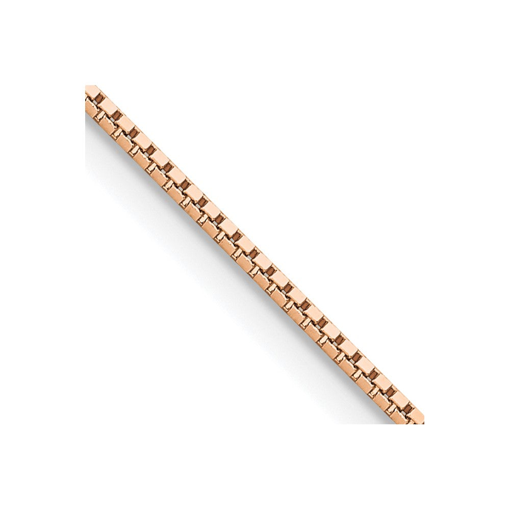 14K Rose Gold .95mm Box Chain Necklace 16"-30"