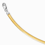 Sterling Silver Gold-pltd 3mm Reversible w/ 2in ext Cubetto Chain Necklace - Product Photo