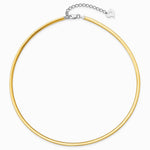 Sterling Silver Gold-pltd 3mm Reversible w/ 2in ext Cubetto Chain Necklace - Product Photo