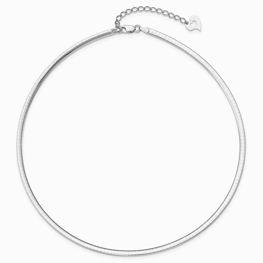 Sterling Silver Gold-pltd 3mm Reversible w/ 2in ext Cubetto Chain Necklace - Product Photo