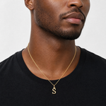 14ky Cutout Letter S Initial Pendant - Model Shot