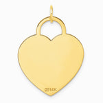 14K Yellow Gold Polished Heart Shaped Disc Pendant - Product Photo