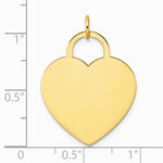 14K Yellow Gold Polished Heart Shaped Disc Pendant - Product Photo