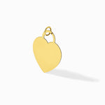 14K Yellow Gold Polished Heart Shaped Disc Pendant - Product Photo