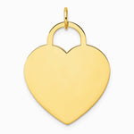 14K Yellow Gold Polished Heart Shaped Disc Pendant - Product Photo