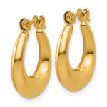 14k Polished Oval Hollow Hoop Earrings - Product Photo