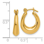 14k Polished Oval Hollow Hoop Earrings - Product Photo