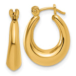 14k Polished Oval Hollow Hoop Earrings - Product Photo