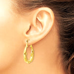 14K Yellow Gold Polished Dolphin Hoop Earrings - Product Photo