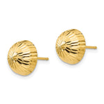 14k Madi K Polished & Diamond-Cut 10mm Button Post Earrings - Product Photo