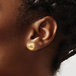 14k Madi K Polished & Diamond-Cut 10mm Button Post Earrings - Product Photo