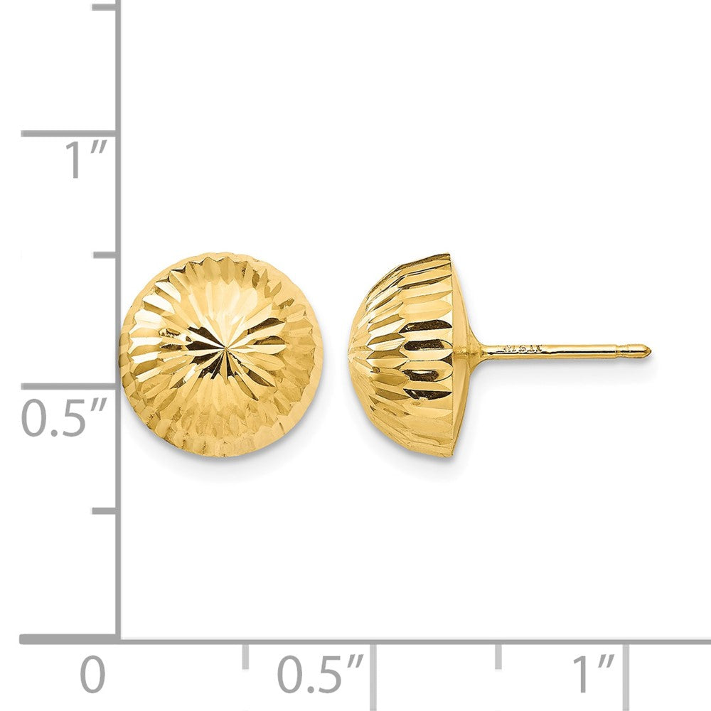 14k Madi K Polished & Diamond-Cut 10mm Button Post Earrings - Product Photo