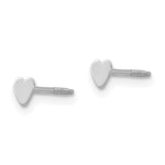 14K White Gold Tiny Heart Baby Post Earrings - Product Photo