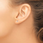 14K White Gold Tiny Heart Baby Post Earrings - Product Photo