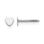 14K White Gold Tiny Heart Baby Post Earrings - Product Photo