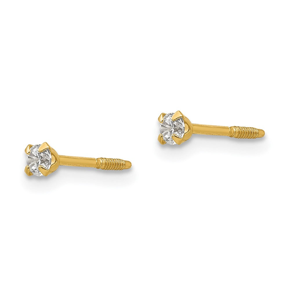 14k Madi K 2.25mm CZ Baby Earrings - Product Photo
