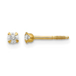 14k Madi K 2.25mm CZ Baby Earrings - Product Photo