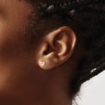 14K Rose Gold Heart Post Earrings - Product Photo