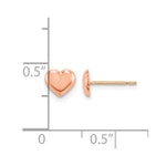14K Rose Gold Heart Post Earrings - Product Photo