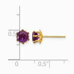 14K Yellow Gold 5mm CZ Birthstone (Jun) Earrings - Product Photo