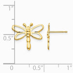 14K Yellow Gold Dragonfly Post Earrings - Product Photo