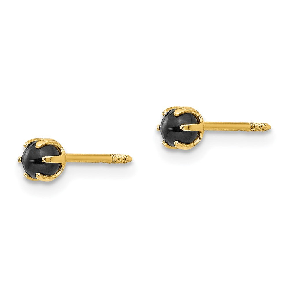 14k Madi K 3mm Onyx Post Earrings - Product Photo