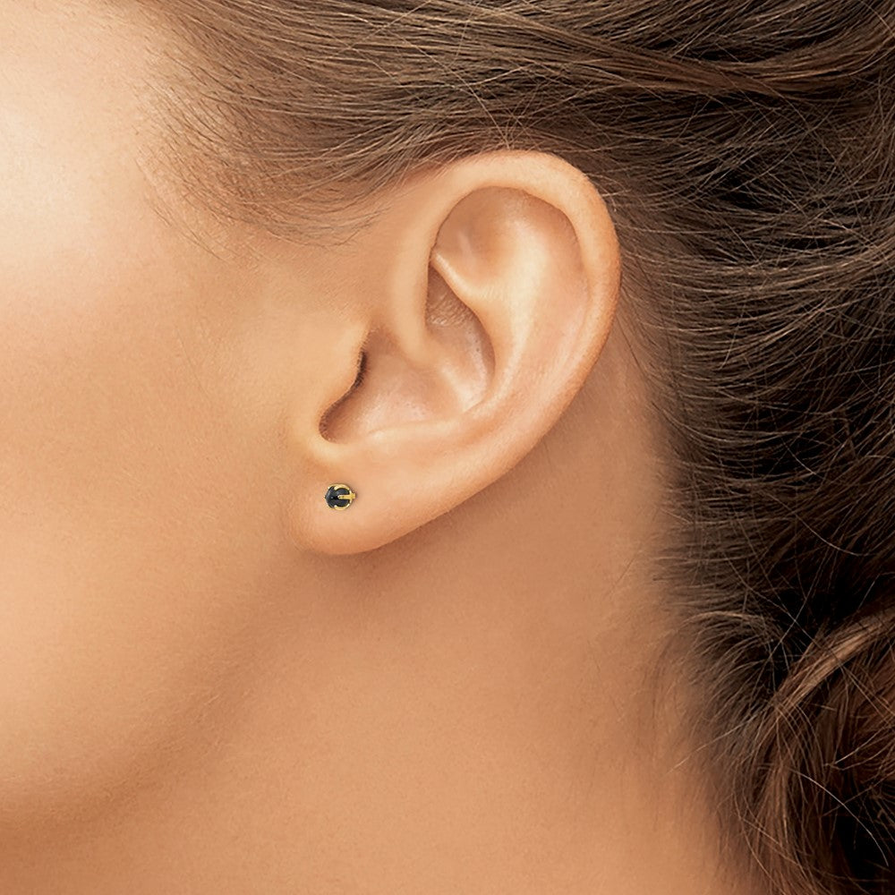 14k Madi K 3mm Onyx Post Earrings - Product Photo