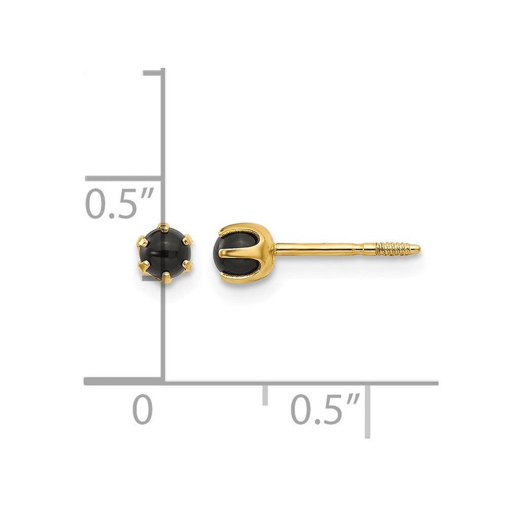14k Madi K 3mm Onyx Post Earrings - Product Photo