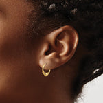 14K Yellow Gold Endless Hoop with Bead Earrings - Product Photo