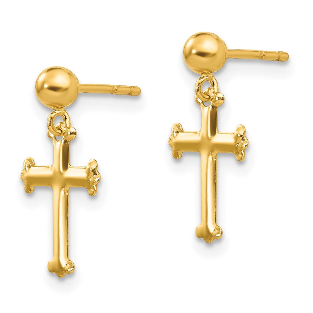14k Madi K Cross Dangle Post Earrings - Product Photo