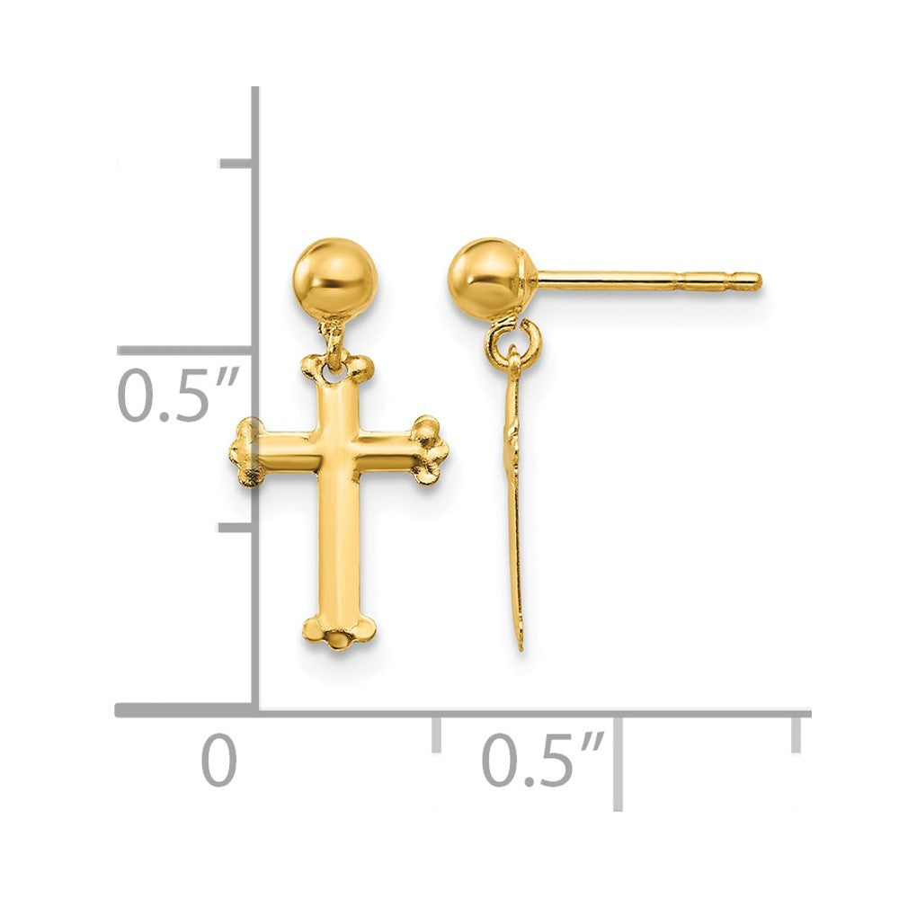 14k Madi K Cross Dangle Post Earrings - Product Photo